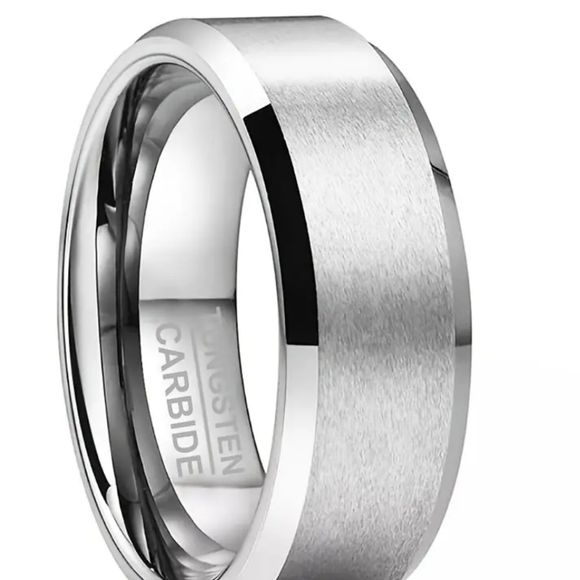 Other - 18K White Gold Tungsten Ring Men  Engagement Wedding Band